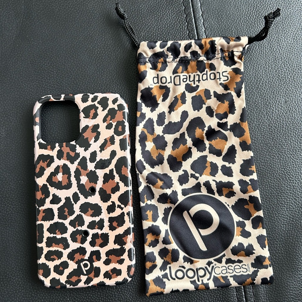 iPhone 12/12 pro Leopard LEFTY loop case *NO LOOP*